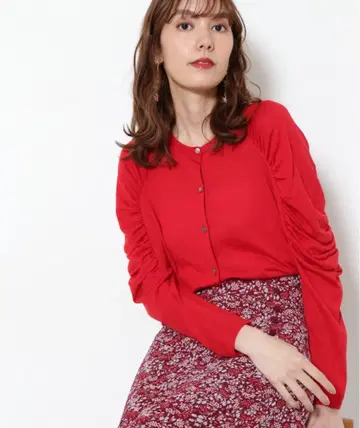 [새상품급] JILLSTUART 라비 니트 가디건 빨간색