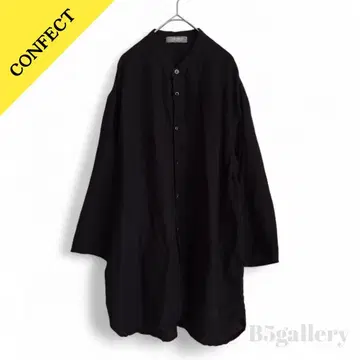 CONFECT 02212-0081-1 린넨 7부 소매 밴드 카라 셔츠