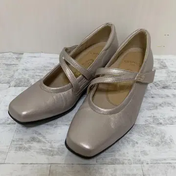 긴자 요시노야 스트랩 펌프스 라메 가죽 21cm 외반모지 대응 펌프스