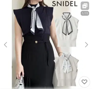 SNIDEL 스나이델 스카프 태국 니트 풀오버 네이비