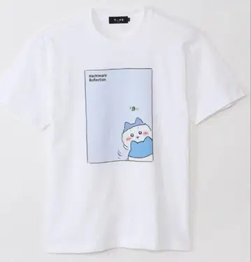 치이카와 (먼작귀) 티셔츠 수면 거울 하치와레 화이트