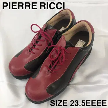 새상품급 PIERRE RICCI 레드 블랙 신발 23.5EEE