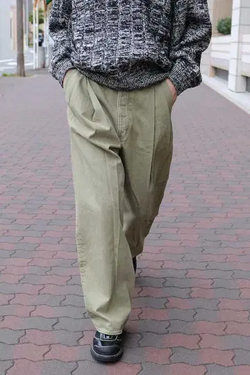sublations 2tuck wide denim pants macha