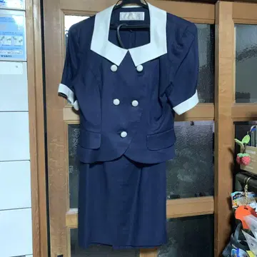 네이비 더블 버튼 수트 세트