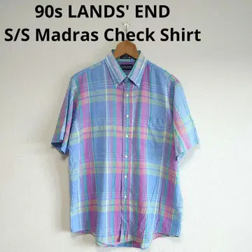 90s LANDS' END S/S Madras Check Shirt US