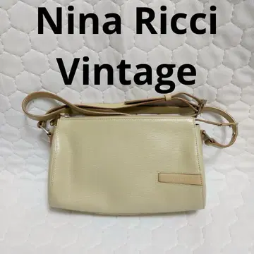 미사용 새상품 Nina Ricci 베이지 가죽 숄더백 빈티지