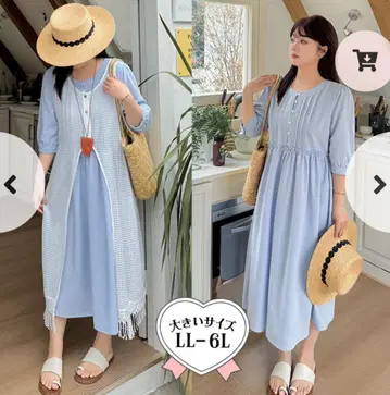 AngeL size 타베르노 스키 스카이블루 3L 원피스 빅 사이즈