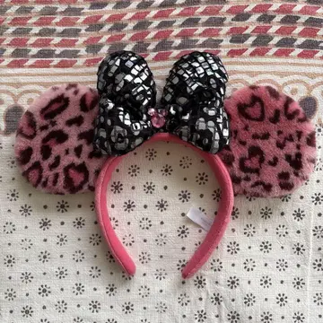 [ DISNEY ] 머리띠 핑크 표범 무늬 레오파드 미니 레어