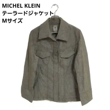 MICHEL KLEIN 테일러드 자켓 카키 면 100% 일본제 M 상당