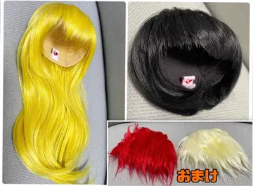 인형용 가발 9인치 달 금발 롱 블랙 헤어 숏 빨흰 보아 화이트 보아