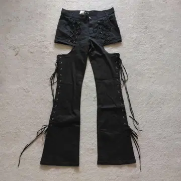 BPN 레이스업 블랙 팬츠