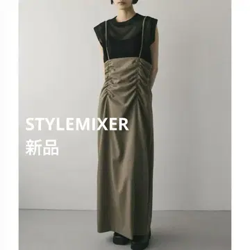 STYLEMIXER 셔링 서스펜더 스커트 S