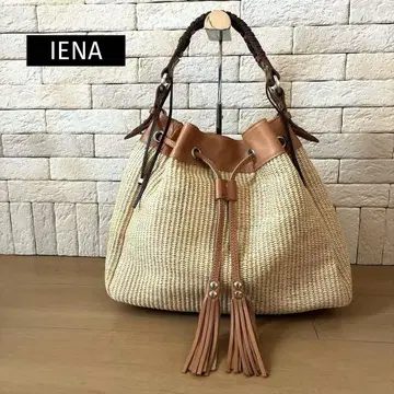 IENA 라피아 x 가죽 토트 & 숄더백 Made in Italy