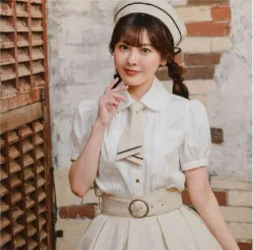 시마무라 쿠루미 블라우스 마린 아카데미아 화이트 M 사이즈