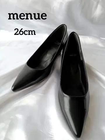 미사용급 menue 므뉴 스틸레토 펌프스 26cm 블랙