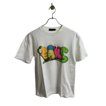 초기 KAWS 오리지널 페이크 그래픽 티셔츠 남성용 M 카우스 화이트