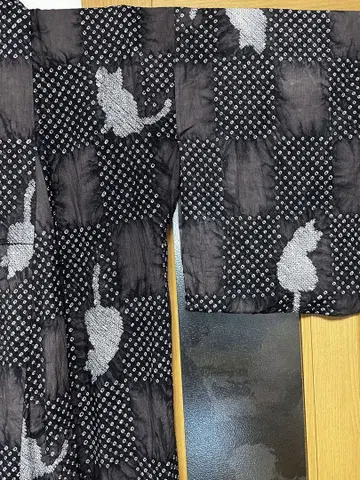 고양이 패턴 아리마츠 시보리 맞춤 유카타