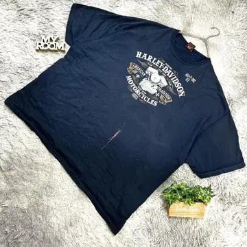 HARLEY-DAVIDSON 양면 프린트 티셔츠 5XL 네이비