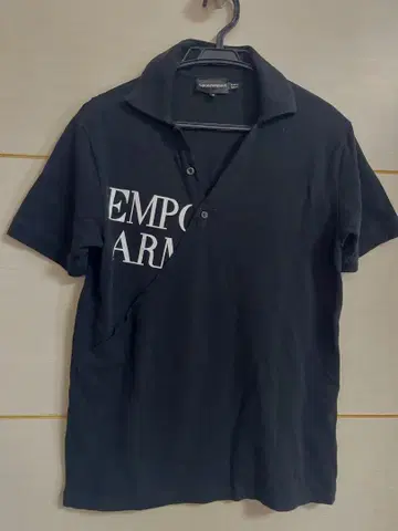 EMPORIO ARMANI 블랙 피케 셔츠 M
