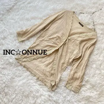 Anconny 긴팔 랩 가디건 레이스 내추럴 걸리시 XS