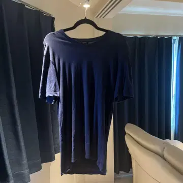 질샌더 네이비 V넥 반팔 티셔츠