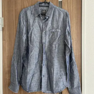 Armani Exchange 다크 블루 긴팔 셔츠