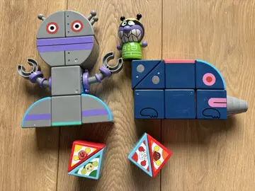 BANDAI 호빵맨 자석으로 딱! 반짝 큐브 바이킹 메카 세트
