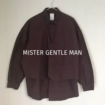 미스터 젠틀맨 기자 코튼 베스트 레이어드 셔츠 블루종 일본제 M