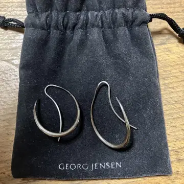 GEORG JENSEN 실버 후프 귀걸이