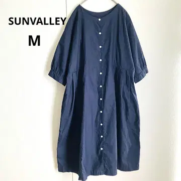 [ SUNVALLEY ] 선밸리 반팔 롱 원피스 네이비 M