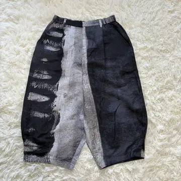 인기 센소유니코 메후 사루엘 팬츠 넉넉한 핏 블랙 그레이 올 패턴 밴딩