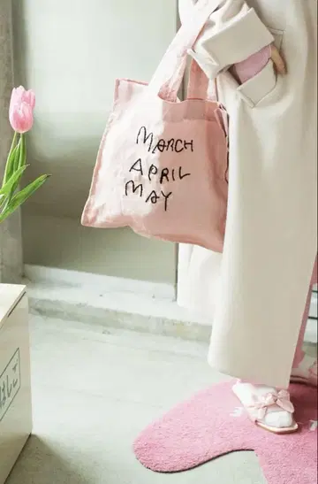 MarchAprilMay 린넨 토트백 핑크 momo 9L