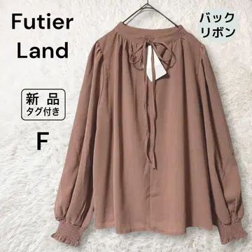 Futier Land 새상품 백리본 모크넥 긴팔 블라우스 F
