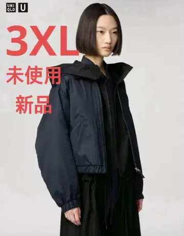 새상품 uniqlo u 유니클로 u 집업 숏 블루종 블랙 3XL
