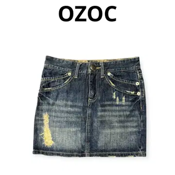 [ Y2K ] OZOC 데미지 무릎 위 기장 데님 스커트 36