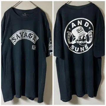 ANDSUNS (앤드선즈) SAVAGE 프린트 티셔츠/X/블랙