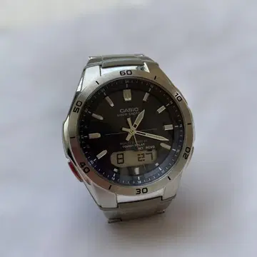 CASIO WAVE CEPTOR 네이비 솔라 전파 손목시계