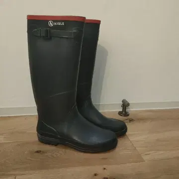 AIGLE 네이비 롱 부츠
