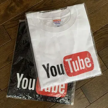 YouTube 로고 티셔츠 화이트 블랙 2색 세트