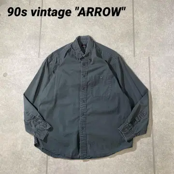 90년대 빈티지 ARROW 애로우 워크 셔츠 헤비 웨이트 카키 L
