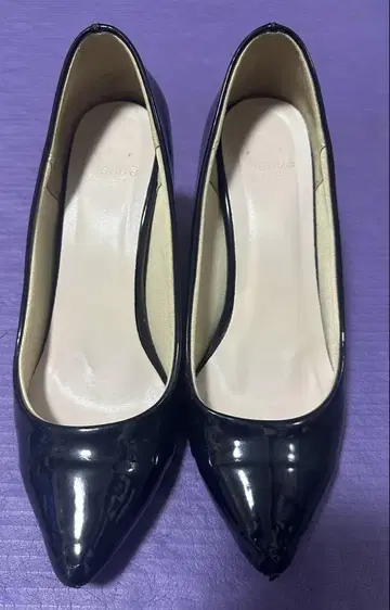 에나멜 하이힐 펌프스 네이비 24 cm 폭넓음 7 cm 힐