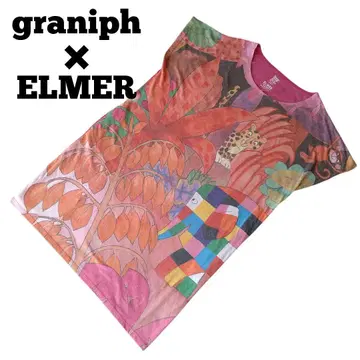 [새상품급] graniph 원피스 ELMER 엘머 애니멀 컬러풀