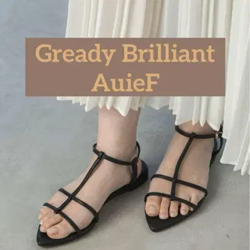GreadyBrilliant AuieF 플랫 샌들 블랙 38