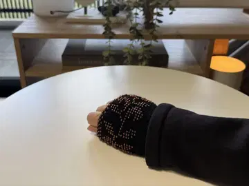 핸드메이드 손목 워머, 비즈 장식 블랙 암커버 냉방병 예방