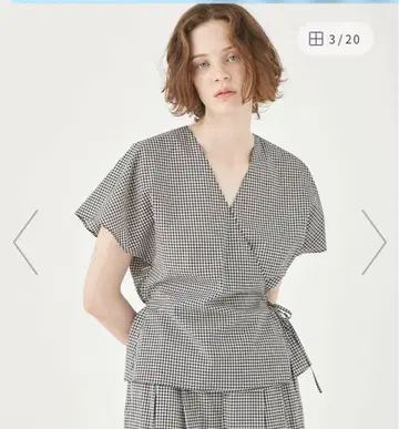 Ballsey 론 깅엄 체크 카슈쿨 라이크 블라우스