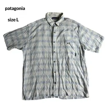 patagonia 포르투갈제 반팔 AC 셔츠 스카이블루 블루 체크