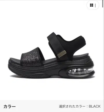 ABC마트 볼륨 글리터 샌들 스포츠 블랙 M 23cm