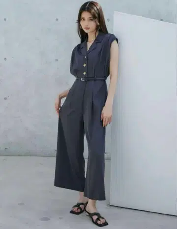 택 포함 새상품 MURUA 허리 벨트 와이드 올인원 그레이