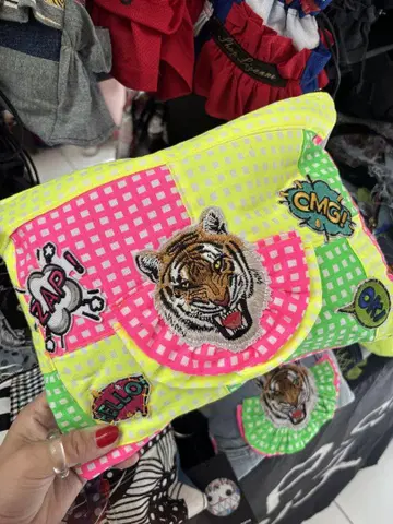 호랑이 와펜 컬러풀 파우치