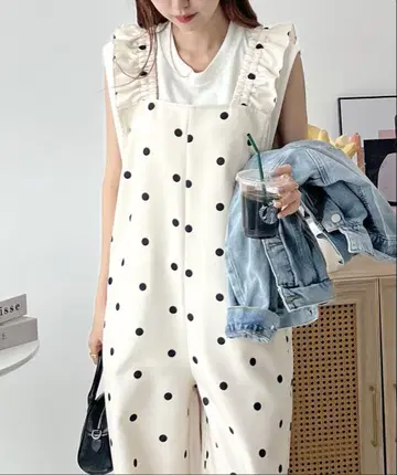 도트 무늬 프릴 살로펫